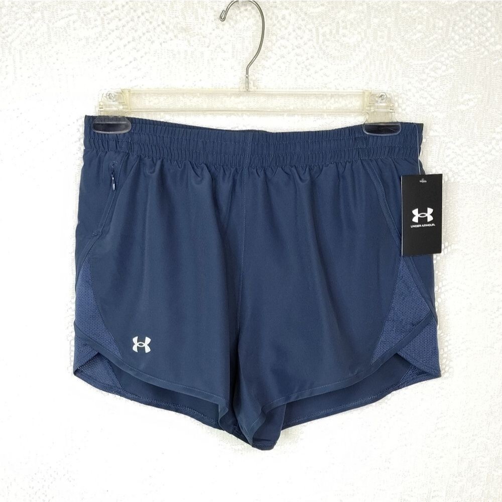 Under Armour Fly By Shorts 3" Hidden Pocket Blue Size Med